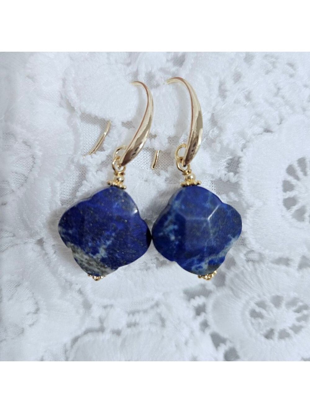 Fashion Handmade Lapis Lazuli Dangle Earrings